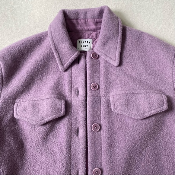 Aritzia Sunday Best - Sky Shirt Jacket Soft Orchid Size XS - Picture 5 of 8